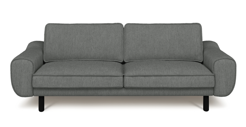 Klem 3-seater sofa cylindrical wooden leg - performance fabric