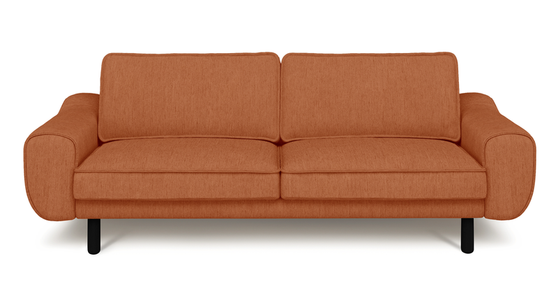 Klem 3-seater sofa cylindrical wooden leg - performance fabric