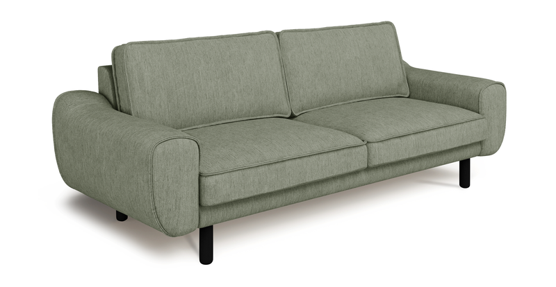 Klem 3-seater sofa cylindrical wooden leg - performance fabric