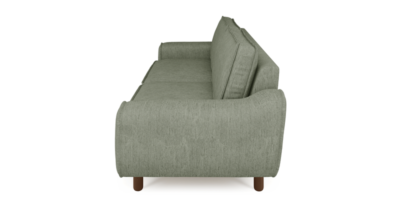 Klem 3-seater sofa cylindrical wooden leg - performance fabric