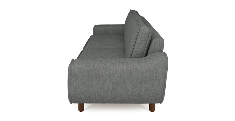 Klem 3-seater sofa cylindrical wooden leg - performance fabric