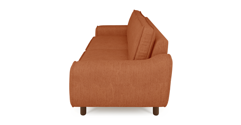 Klem 3-seater sofa cylindrical wooden leg - performance fabric
