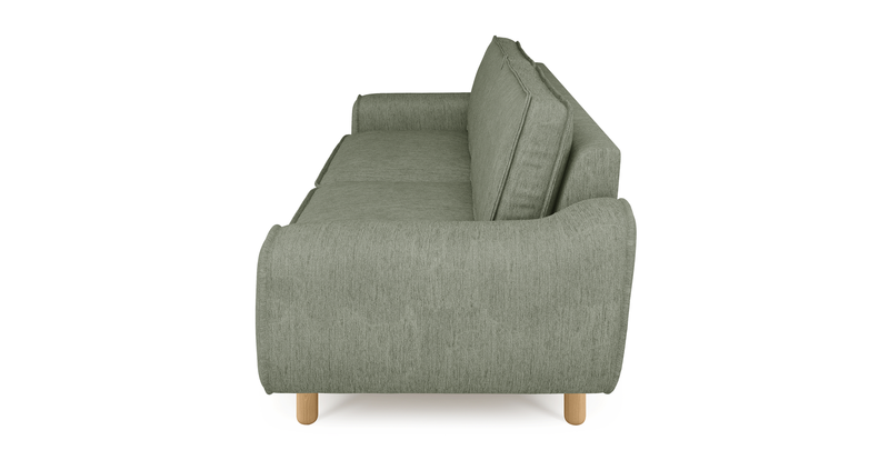 Klem 3-seater sofa cylindrical wooden leg - performance fabric