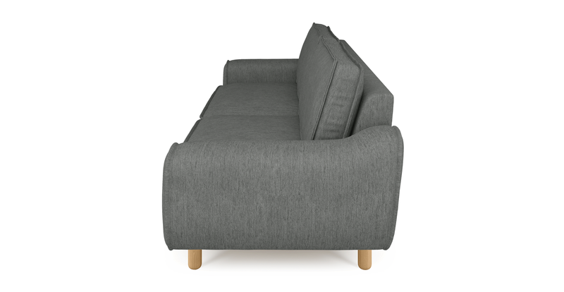 Klem 3-seater sofa cylindrical wooden leg - performance fabric