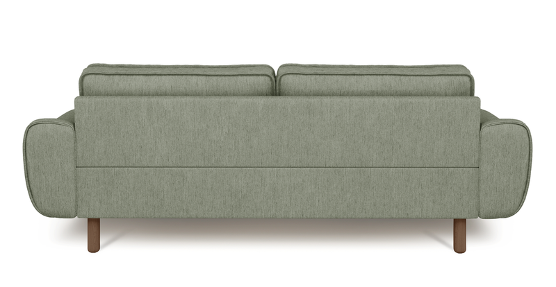 Klem 3-seater sofa cylindrical wooden leg - performance fabric