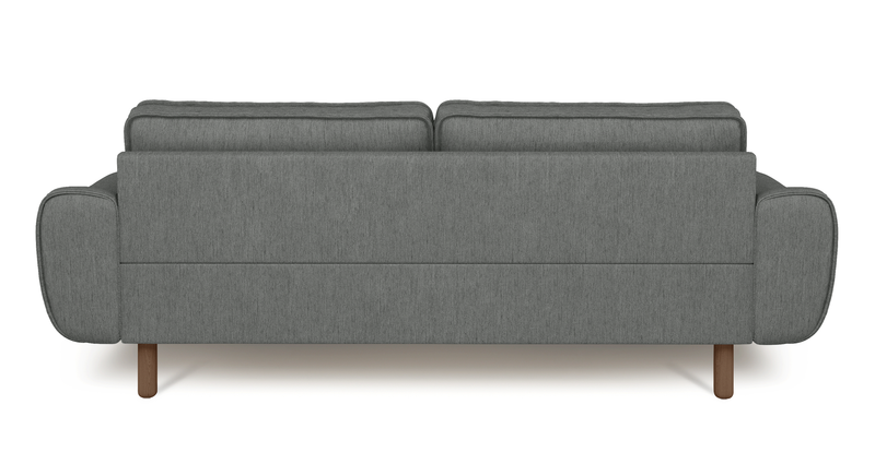 Klem 3-seater sofa cylindrical wooden leg - performance fabric