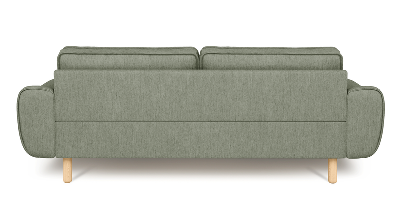 Klem 3-seater sofa cylindrical wooden leg - performance fabric