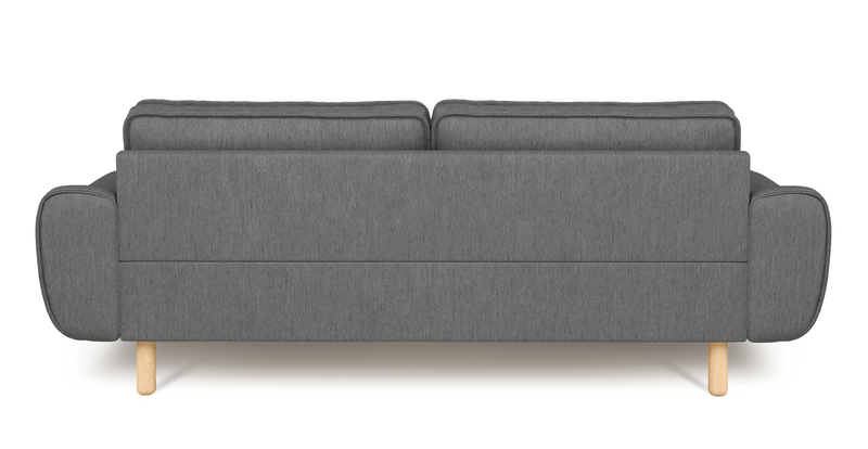 Klem 3-seater sofa cylindrical wooden leg - performance fabric