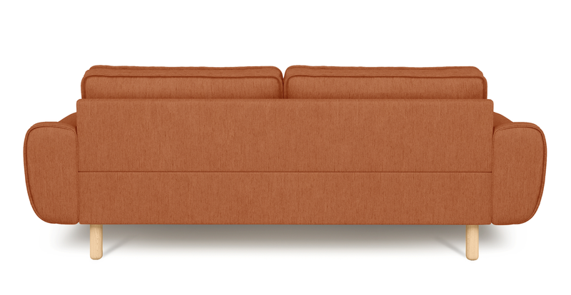 Klem 3-seater sofa cylindrical wooden leg - performance fabric