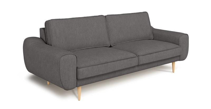 Klem 3-seater sofa wooden leg - performance fabric