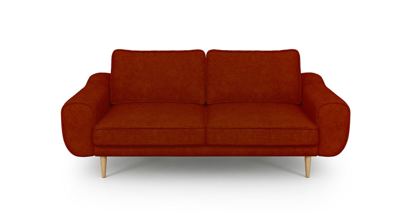 Klem 2-Seater Sofa Wooden Leg - Cord Velour