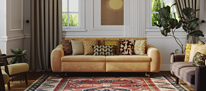 Nyra 3-Sitzer Sofa Bett Holzbein - Samt