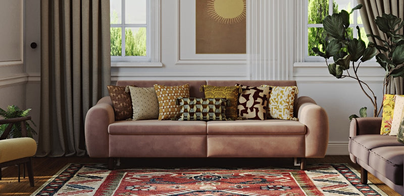 Nyra 3-Sitzer Sofa Bett Holzbein - Samt