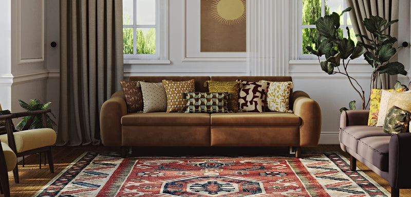 Nyra 3-Sitzer Sofa Bett Holzbein - Samt