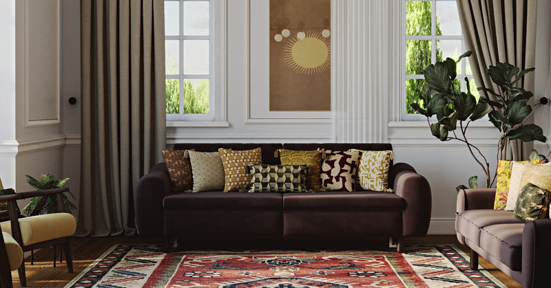 Nyra 3-Sitzer Sofa Bett Holzbein - Samt