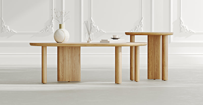 Almond Double Coffee Table Set Medium