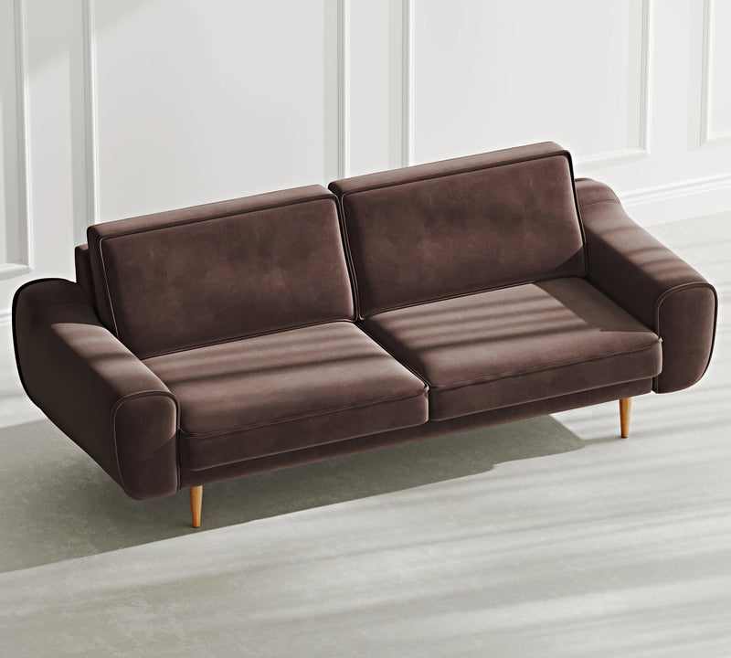 Klem 3-Seater Sofa Wooden Leg - Velvet
