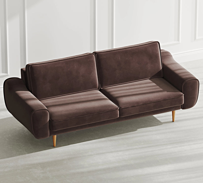 Klem 3-Seater Sofa Wooden Leg - Velvet
