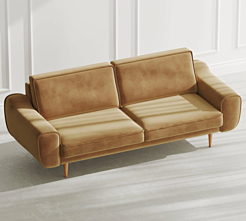 Klem 3-Seater Sofa Wooden Leg - Velvet