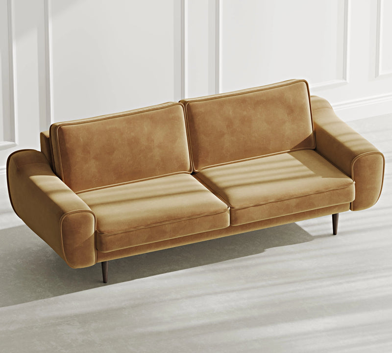 Klem 3-Seater Sofa Wooden Leg - Velvet