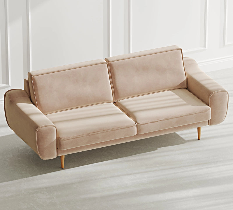 Klem 3-Seater Sofa Wooden Leg - Velvet