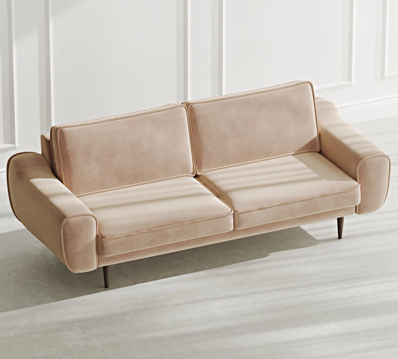 Klem 3-Seater Sofa Wooden Leg - Velvet