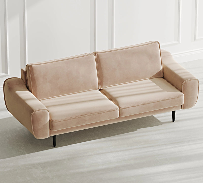 Klem 3-Seater Sofa Wooden Leg - Velvet