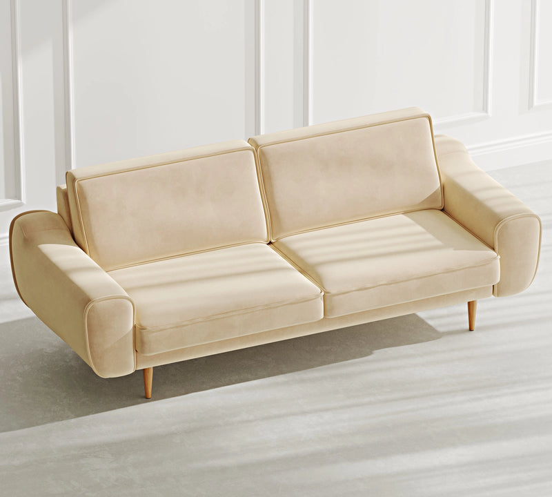 Klem 3-Seater Sofa Wooden Leg - Velvet