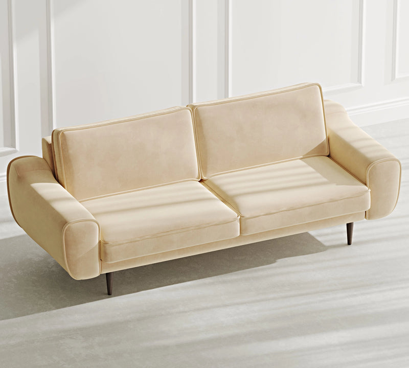 Klem 3-Seater Sofa Wooden Leg - Velvet