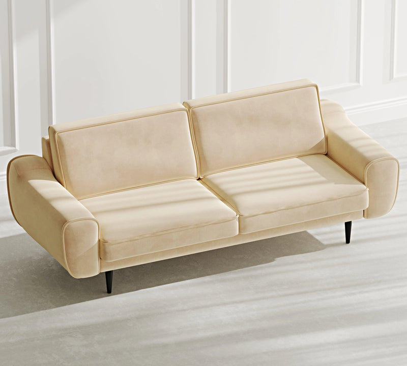 Klem 3-Seater Sofa Wooden Leg - Velvet