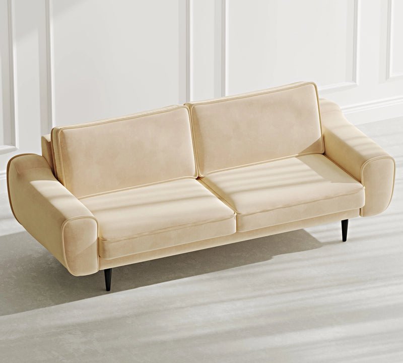 Klem 3-Seater Sofa Wooden Leg - Velvet