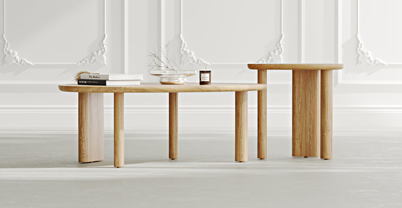 Almond Double Coffee Table Set Large