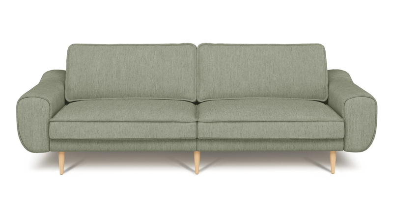 Klem 3-seater sofa large wooden leg - performance fabric