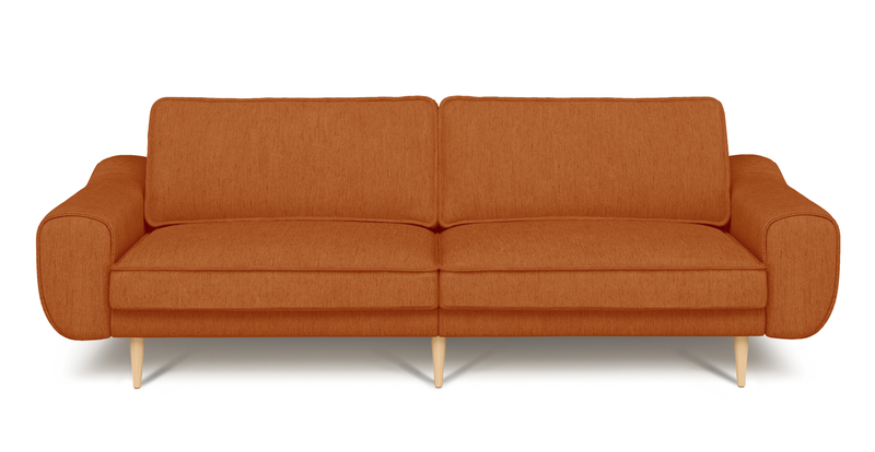 Klem 3-seater sofa large wooden leg - performance fabric