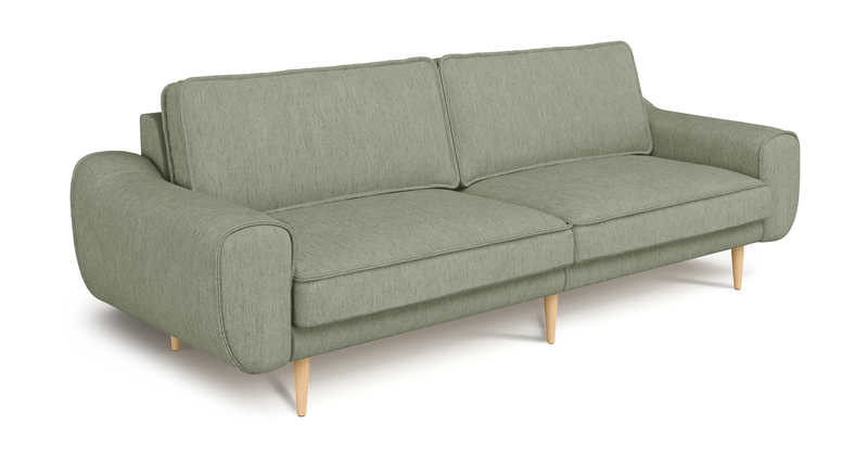 Klem 3-seater sofa large wooden leg - performance fabric