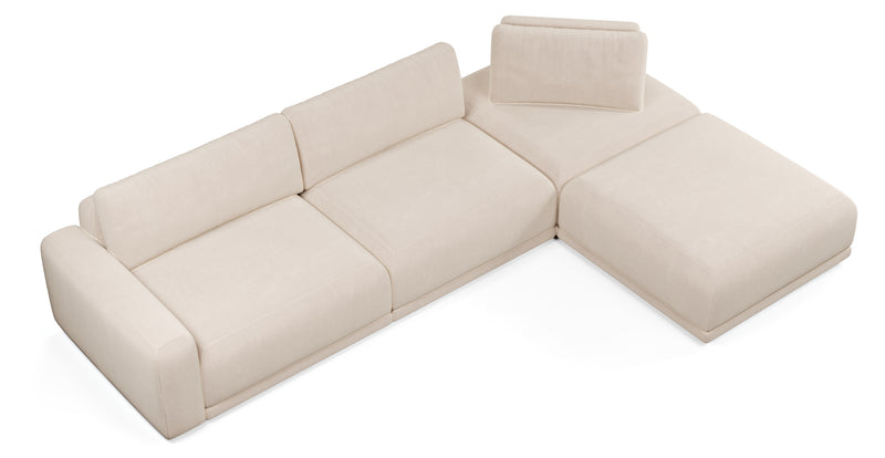 Carle 339 x 210 sectional with left armrest - velvet