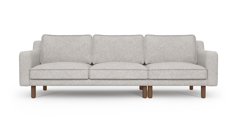 Klem Slim 4-Sitzer Sofa Zylindrisch Holzbein - Gewebe