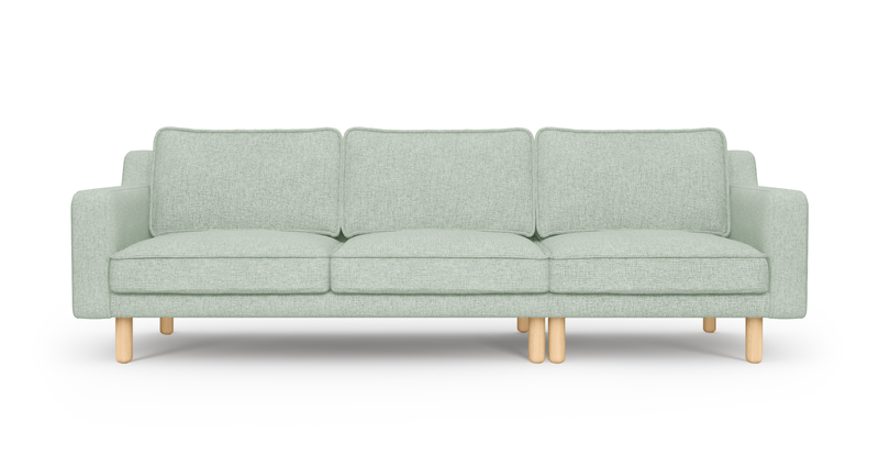Klem Slim 4-Sitzer Sofa Zylindrisch Holzbein - Gewebe
