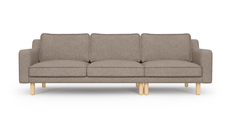 Klem Slim 4-Sitzer Sofa Zylindrisch Holzbein - Gewebe