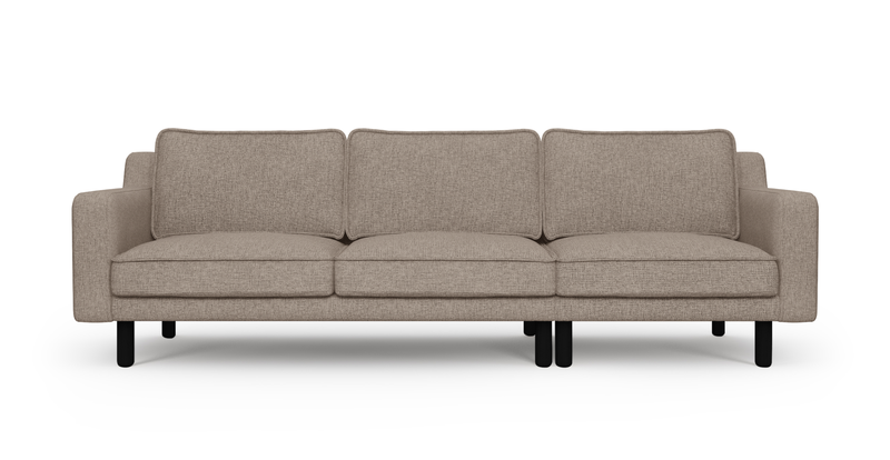 Klem Slim 4-Sitzer Sofa Zylindrisch Holzbein - Gewebe