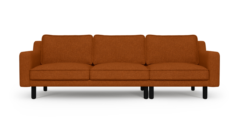 Klem Slim 4-Sitzer Sofa Zylindrisch Holzbein - Gewebe