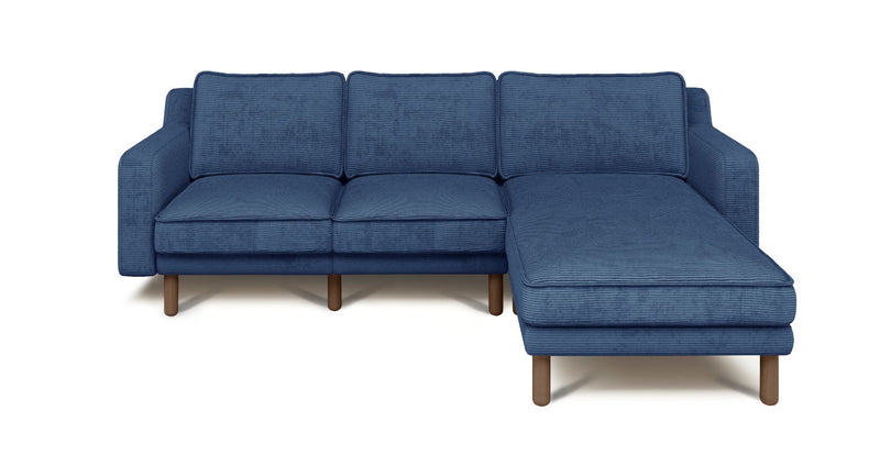 Klem Slim 240 x 171 Sektional Zylindrisch Holzbein - Cord Velours