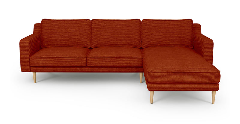 Klem Slim 266 x 171 Sectional Wooden Leg - Cord Velour