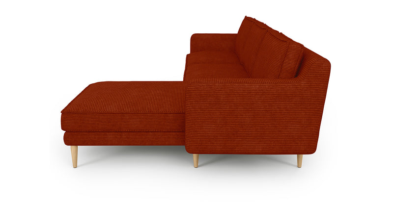 Klem Slim 266 x 171 Sectional Wooden Leg - Cord Velour