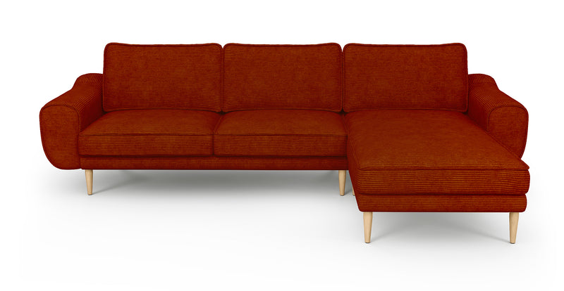 Klem 280 x 171 Sectional Wooden Leg - Cord Velour