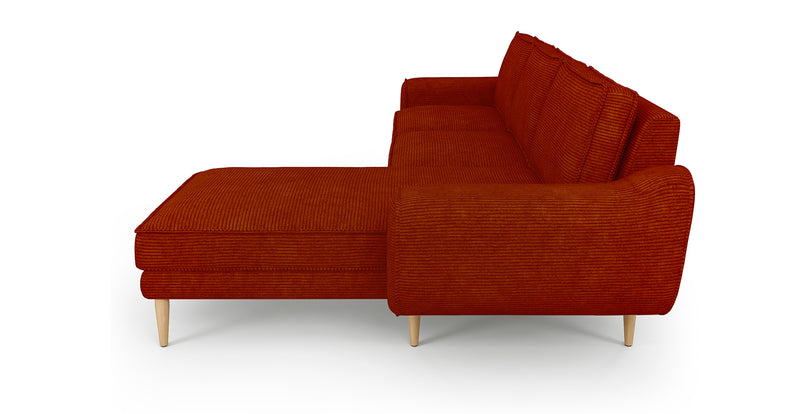 Klem 280 x 171 Sectional Wooden Leg - Cord Velour