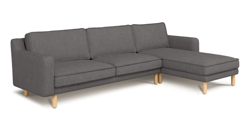 Klem Slim 292 x 171 Sectional Cylindrical Wooden leg - Performance fabric
