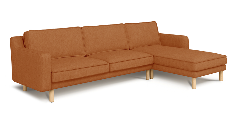 Klem Slim 292 x 171 Sectional Cylindrical Wooden leg - Performance fabric