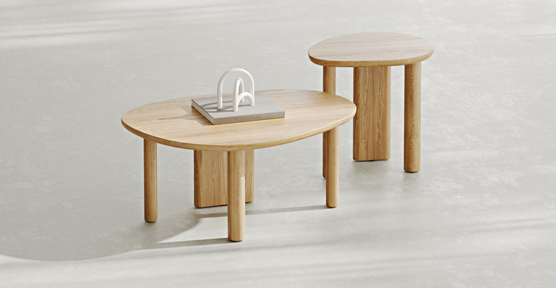 Almond Double Coffee Table Set Small