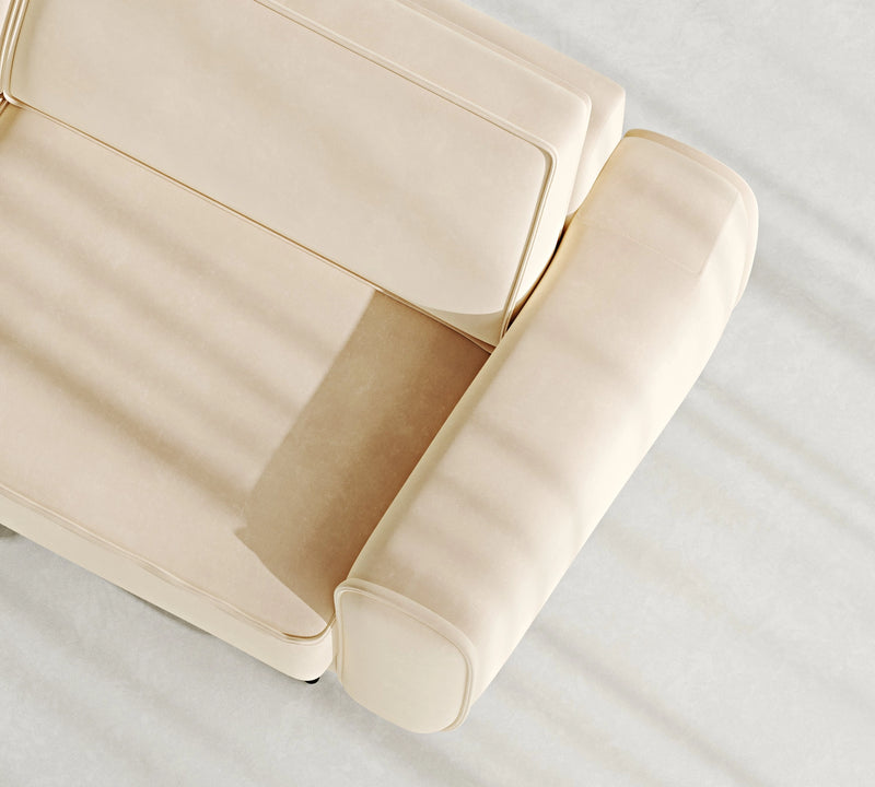 Klem 3-Seater Sofa Wooden Leg - Velvet